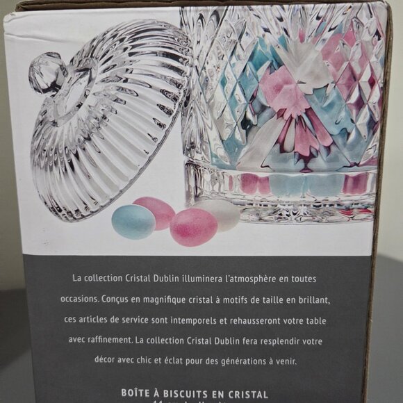 Godinger Crystal Dublin Collection Biscuit Barrel Storage Canister Jar - Picture 5 of 5